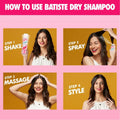 Batiste Floral and Flirty Blush Dry Shampoo Spray, Oil-Absorbing Floral Scent, 200 ml