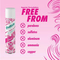 Batiste Floral and Flirty Blush Dry Shampoo Spray, Oil-Absorbing Floral Scent, 200 ml