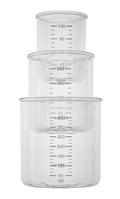 Beaba Portion Set 3 Food Containers, Airtight Stackable, 120ml 240ml 420ml, Old Pink Blue Grey