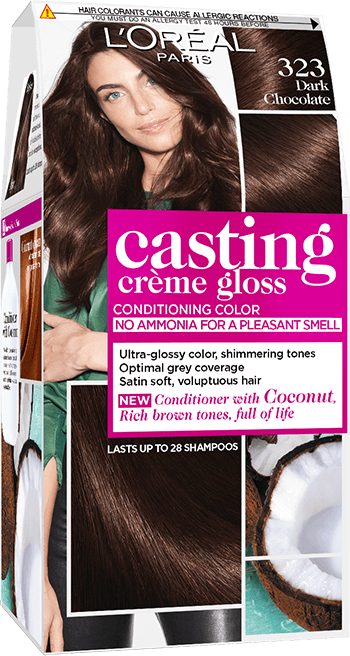 L'Oreal Paris Casting Creme Gloss Semi-Permanent Hair Color No-Ammonia Dark Chocolate 323