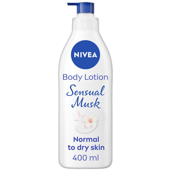 NIVEA Sensual Musk Body Lotion, Hydra IQ Moisturizing Technology, Normal to Dry Skin, 400ml