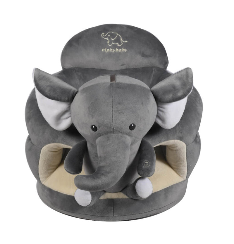 Elphybaby Cute Elephant Baby Sitting Training Sofa Support Seat with Teether Toy, Mirror and Music Functions