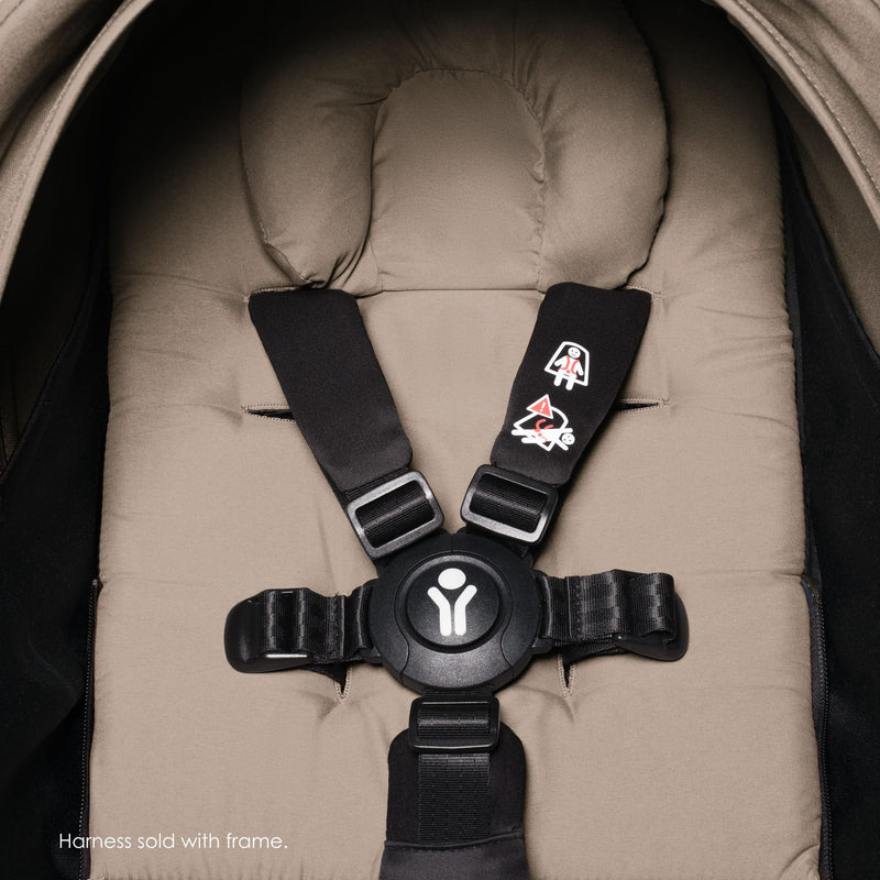 Stokke YOYO2 Stroller Frame with Newborn Pack, Black Frame, Taupe, Birth to 9 kg