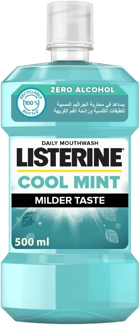 Listerine Cool Mint Milder Taste Alcohol-Free Mouthwash 500ml
