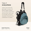 Stokke YOYO2 Stroller Frame with Newborn Pack, 6+ Aqua Color Pack, Black