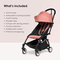 Stokke YOYO2 Stroller Frame with Newborn Pack, 6+ Aqua Color Pack, Black