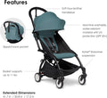 Stokke YOYO2 Stroller Frame with Newborn Pack, 6+ Aqua Color Pack, Black