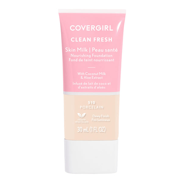 CoverGirl Clean Fresh Skin Milk Liquid Foundation Dewy Finish Coconut Milk & Aloe 510 Porcelain 30 ml