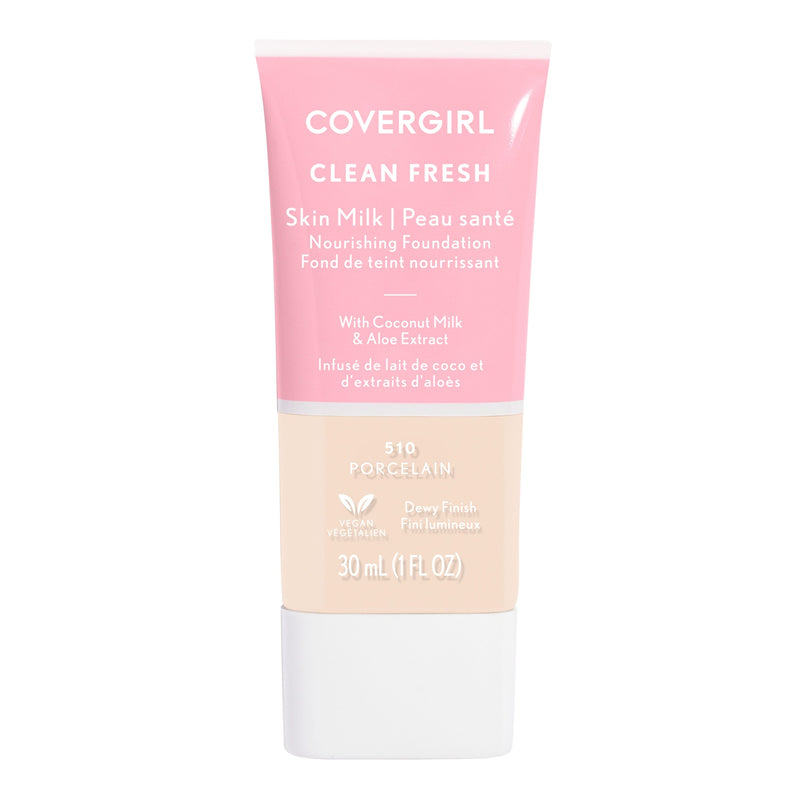 CoverGirl Clean Fresh Skin Milk Liquid Foundation Dewy Finish Coconut Milk & Aloe 510 Porcelain 30 ml