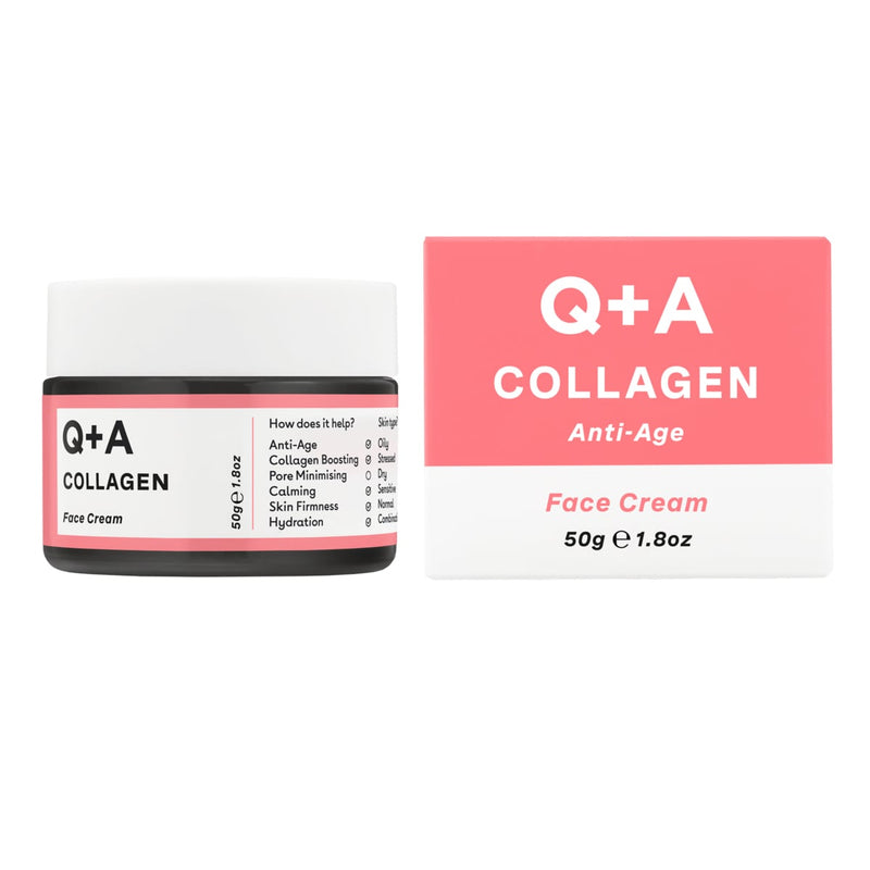 Q+A Collagen Face Cream Vegetarian Formula Vitamins C & E 50g