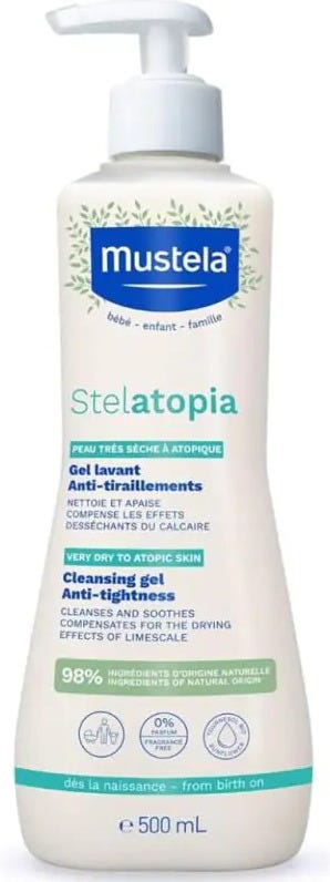 Mustela Stelatopia Cleansing Gel Gentle Baby Body and Hair Wash 500ml