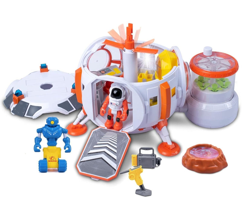 Playmind Astro Venture Mars Mission Mars Station Multicolour Space Station Toy with Lights, Astronaut and Robot Figures