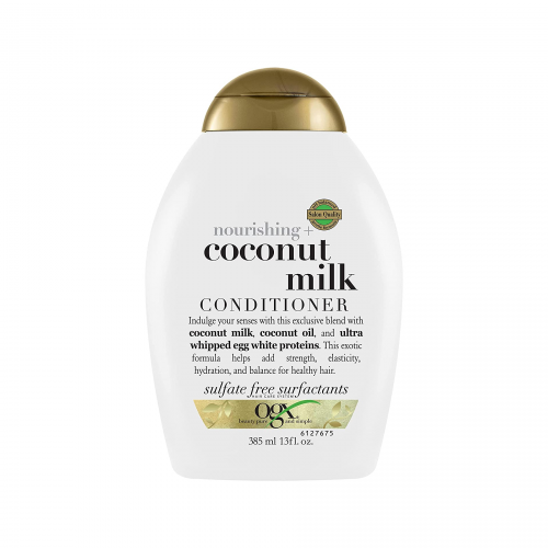 Coconut Milk Moisturizing Conditioner with Coconut Oil and Egg White Protein, White Peach & Shea Butter Scent, 385 ml