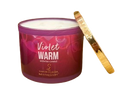 Bath & Body Scent Violet Warm Scented 3-Wick Candle Black Raspberry Burgundy Rose 320 g
