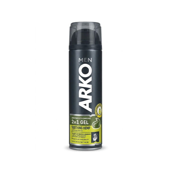 Arko 2-in-1 Shaving and Cleansing Gel for Men Hemp Seed Oil 200ml