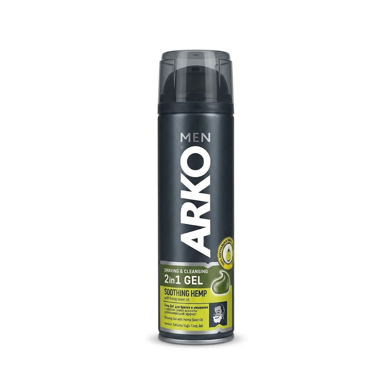 Arko 2-in-1 Shaving and Cleansing Gel for Men Hemp Seed Oil 200ml