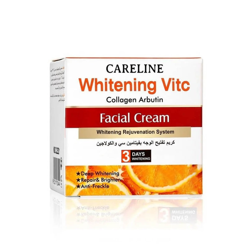 Careline Vitamin C & Collagen Facial Cream, Lightweight Brightening Formula, 50 g
