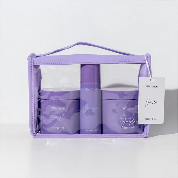 Jayla Floral Maze Body Care Travel Kit Scrub Butter Mist Floral Fragrance 350g 350g 120ml