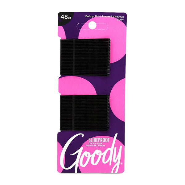 Goody Bobby Pins Black Secure Grip Rounded Tips 48 Count