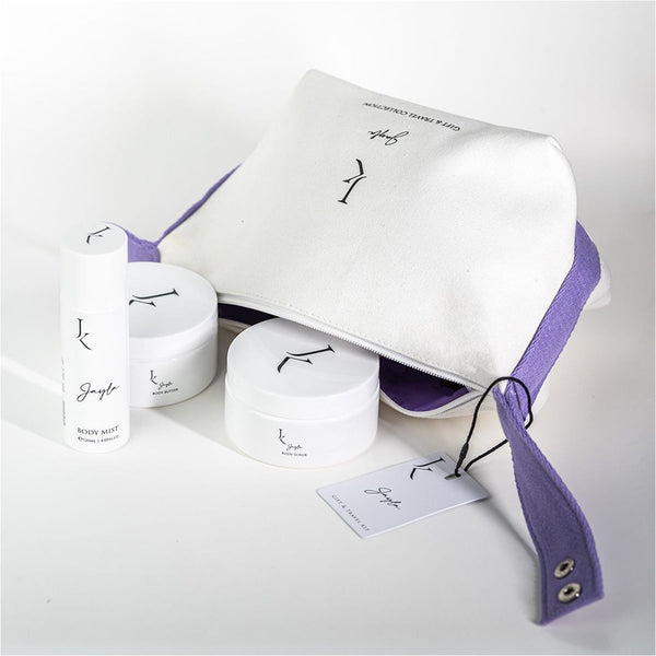 Jayla JK Travel Kit Body Care Set with Scrub, Butter and Mist, Tuberose and White Musk, 250g + 250g + 120ml