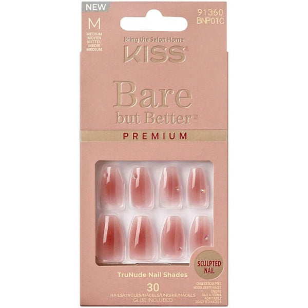 KISS Nails Bare But Better BNP01 Medium Coffin Nude Nude Press-On Nails