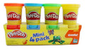 Play-Doh Mini 4-Pack Modeling Compound, Red Yellow Blue Green, 4 Pots