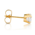 Studex S743STX Stud Earrings, White Zircon Stones, 24K Gold-Plated Grip, 316 Surgical Stainless Steel, 1 Pair