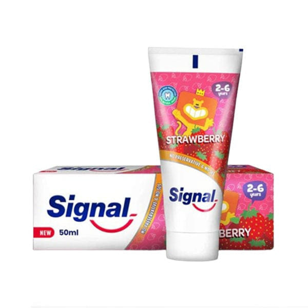SIGNAL Kids Strawberry Fluoride Toothpaste for Children Aged 2-6, 50 ml