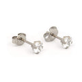 Studex S400WSTX Stainless Steel Stud Earrings, Nickel-Free Zircon, 1 Pair