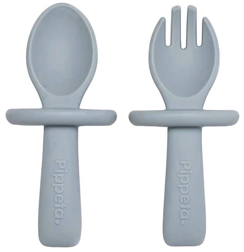 Pippeta My 1st Spoon & Fork Baby Cutlery Set Sea Salt