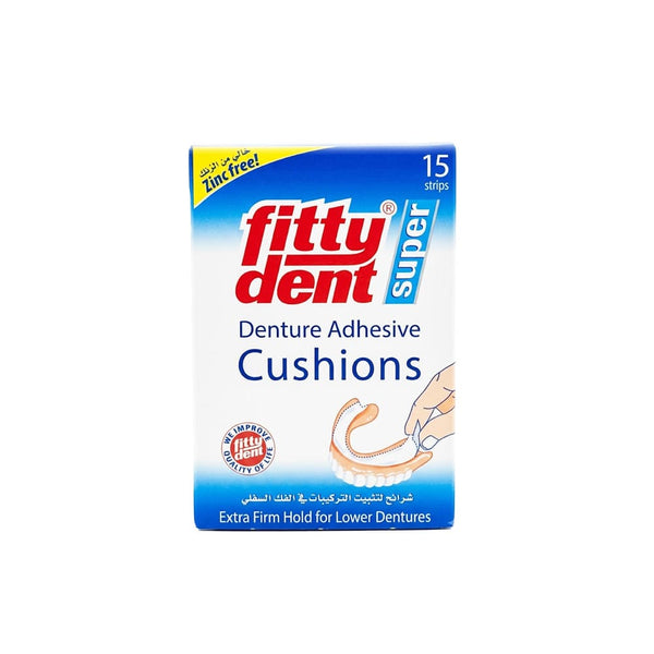 Fitty Dent Denture Adhesive Strips Lower Jaw Zinc-Free 15 Pieces
