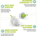 Alpine SleepSoft Sleeping Earplugs Soft Reusable Hypoallergenic 1 Pair