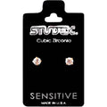 Studex S742STX Stud Earrings, White Zircon, 24K Gold-Plated, 316 Surgical Stainless Steel, 1 Pair