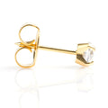 Studex S742STX Stud Earrings, White Zircon, 24K Gold-Plated, 316 Surgical Stainless Steel, 1 Pair