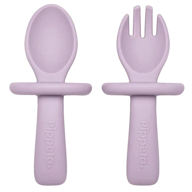 Pippeta My 1st Spoon & Fork Baby Feeding Utensil Set, Lilac