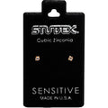 Studex S740STX Stud Earrings, White Zircon Stones, 24K Gold-Plated 316 Surgical Stainless Steel, 1 Pair
