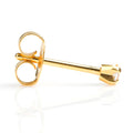 Studex S740STX Stud Earrings, White Zircon Stones, 24K Gold-Plated 316 Surgical Stainless Steel, 1 Pair