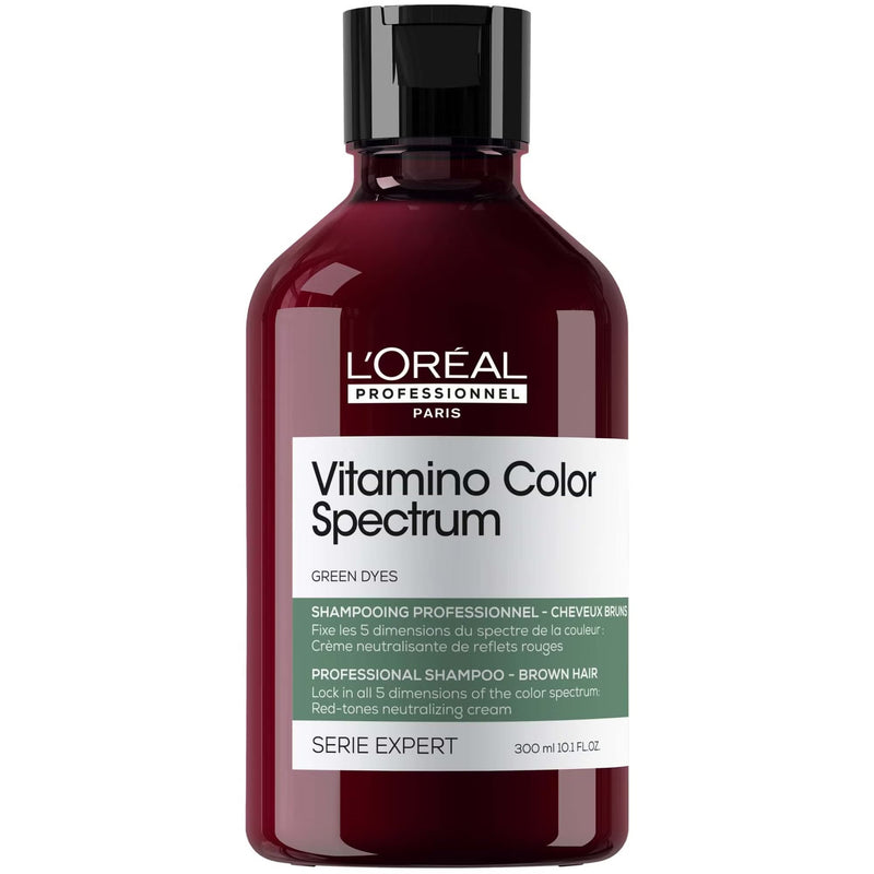 L'Oreal Professionnel Vitamino Color Spectrum Green Dye Shampoo Color-Correcting Dark Brown Hair 300 ml
