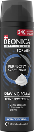 Deonica For Men Shaving Foam Active Protection Charcoal Smooth Glide 240 ml
