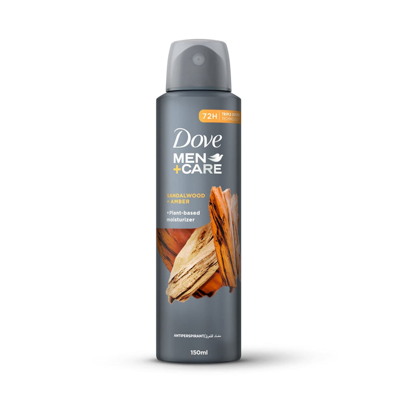 DOVE Men+Care Sandalwood + Amber Deodorant Spray 50M 150ml, 72-Hour Protection