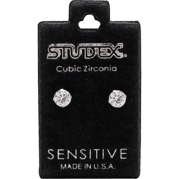 Studex Sensitive Stainless Steel Stud Earrings, Nickel-Free Zircon Pair, S743WSTX