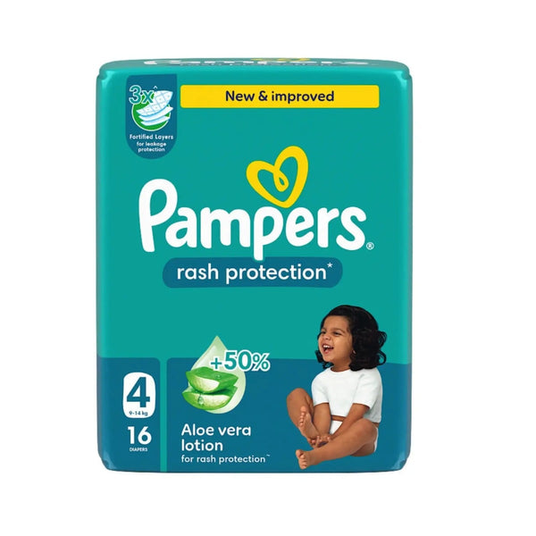 Pampers Baby Diapers Size 4 Hook and Loop Fasteners 16 Count