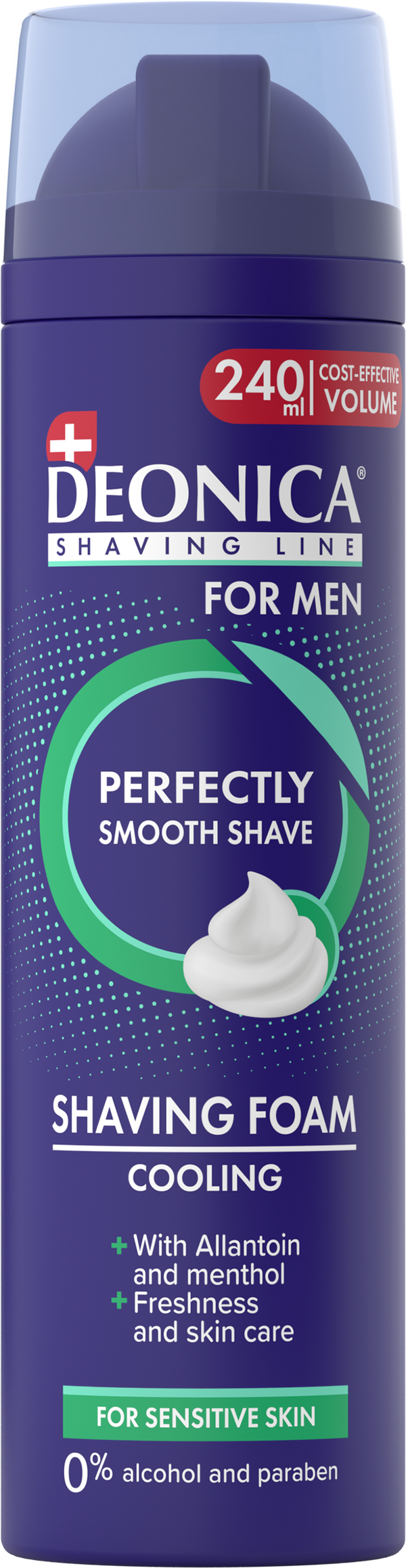 Deonica For Men Sensitive Shaving Foam with Allantoin and Menthol, 240 ml