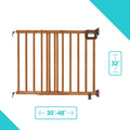 Summer Infant Deluxe Stairway Wood Safety Gate Antique Oak Hardware Mounted