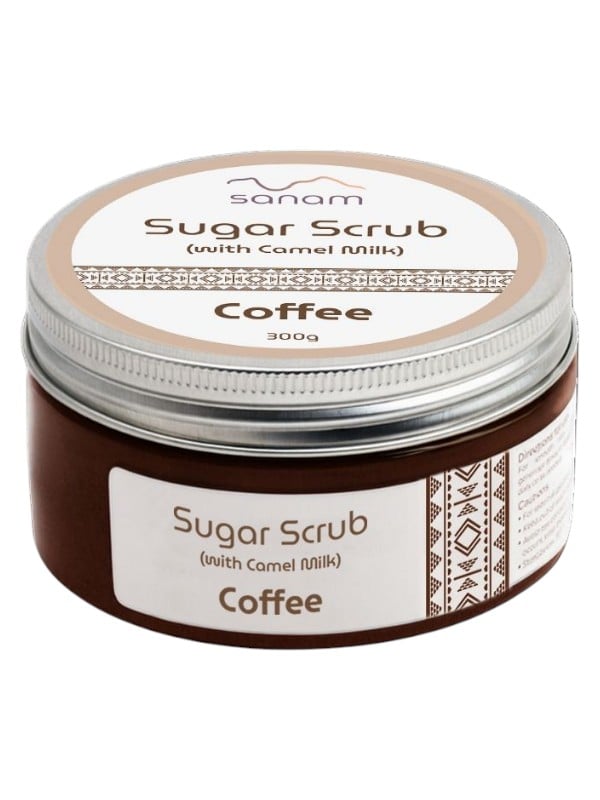 Sanam Camel Milk & Coffee Body Scrub Sugar Exfoliant Shea Butter 300g