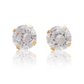Studex S8100STX Stud Earrings, White Zircon Stones, 24K Gold-Plated Grip, 316 Surgical Stainless Steel, 1 Pair