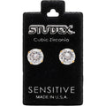 Studex S8100STX Stud Earrings, White Zircon Stones, 24K Gold-Plated Grip, 316 Surgical Stainless Steel, 1 Pair