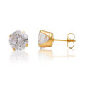 Studex S8100STX Stud Earrings, White Zircon Stones, 24K Gold-Plated Grip, 316 Surgical Stainless Steel, 1 Pair