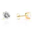 Studex S8100STX Stud Earrings, White Zircon Stones, 24K Gold-Plated Grip, 316 Surgical Stainless Steel, 1 Pair