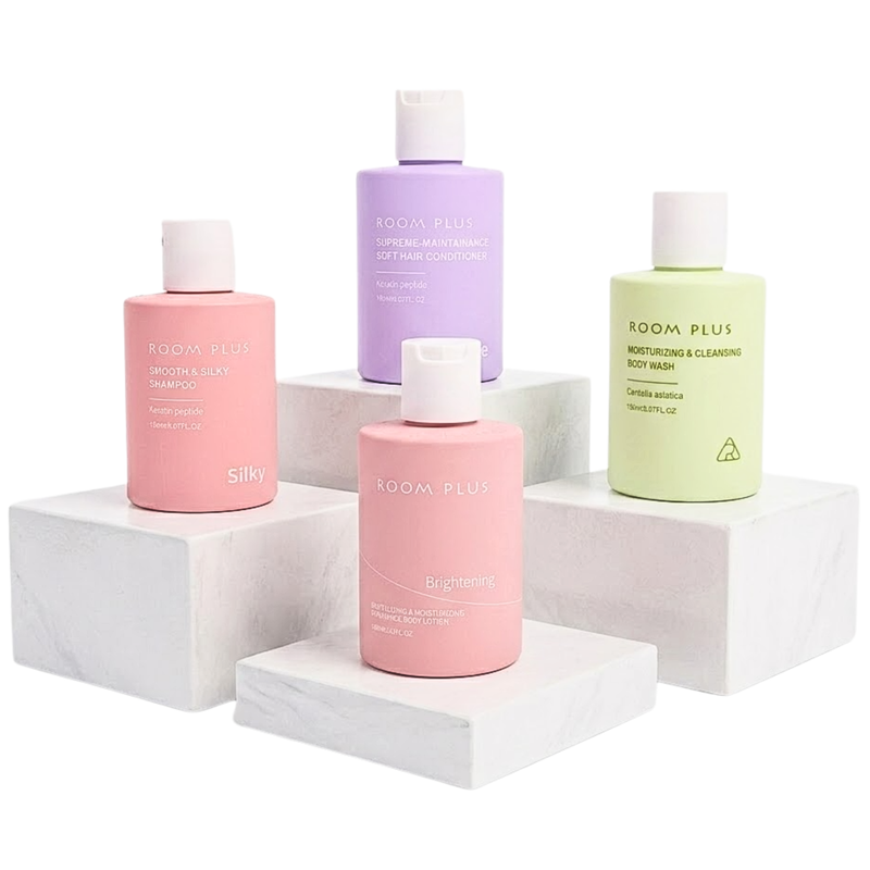 Room Plus Complete Hair & Body Care Set, Keratin Peptides, Centella Extract, Travel Size
